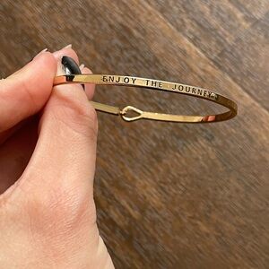 Gold Inspirational Bangle Bracelet